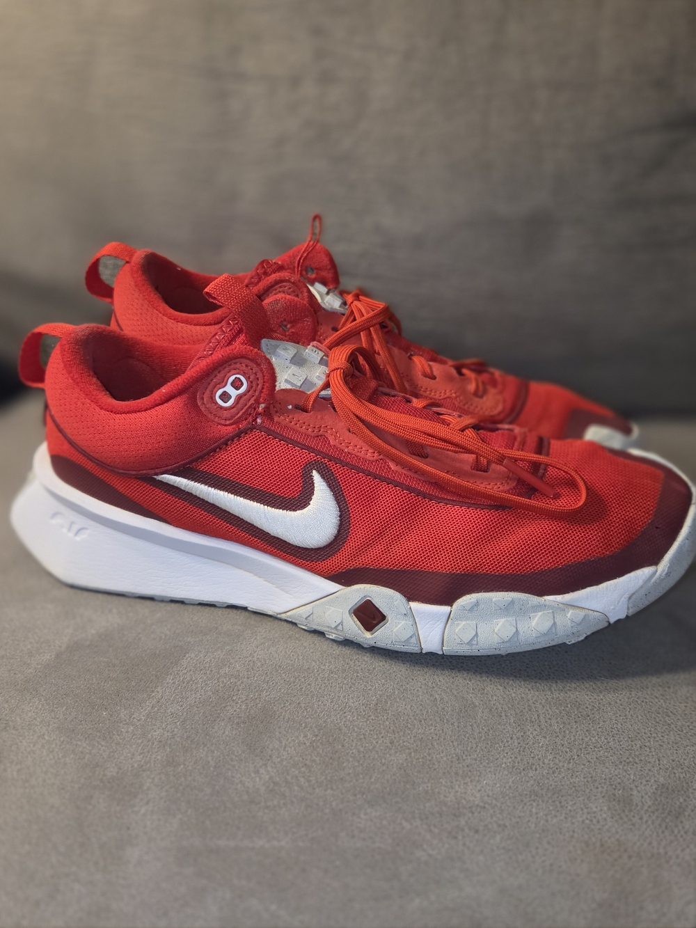 Nike Red Athletic Shoes with White Swoosh